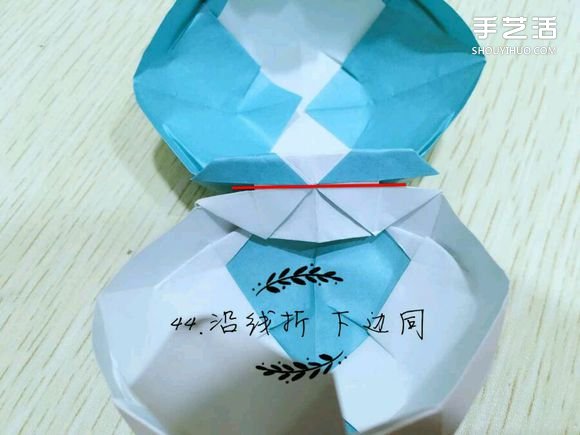 精灵球制作方法教程 手工折精灵球的折法图解(图40)