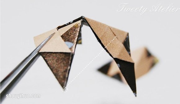 折纸立体菱形的折法图解 用作包装盒或挂件(图5)