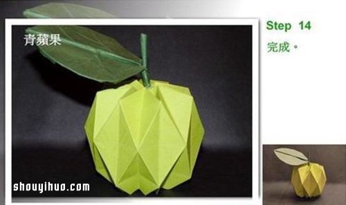 折纸立体苹果的折法 手工折纸立体苹果图解(图13)