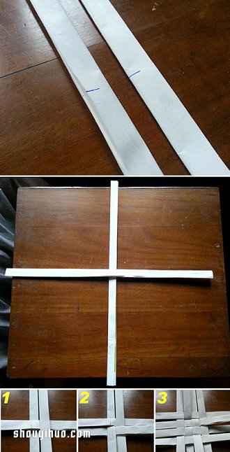 纸条编收纳筒/笔筒的方法详细步骤图(图3)