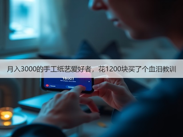 月入3000的手工纸艺爱好者，花1200块买了个血泪教训(图2)