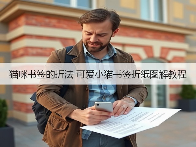 猫咪书签的折法 可爱小猫书签折纸图解教程(图3)