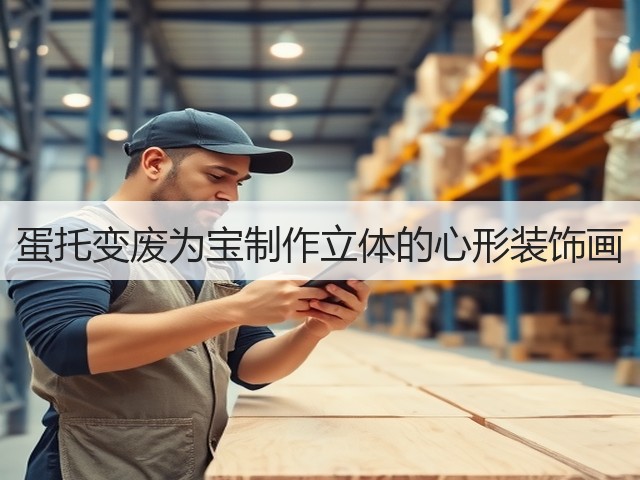 蛋托变废为宝制作立体的心形装饰画(图2)