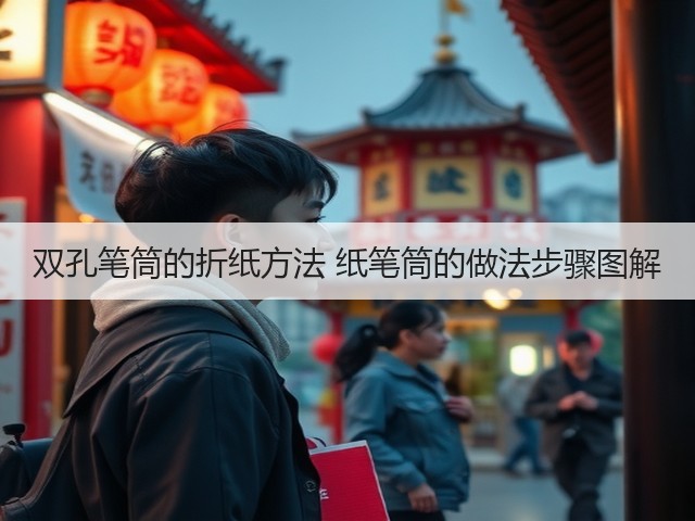 双孔笔筒的折纸方法 纸笔筒的做法步骤图解(图3)