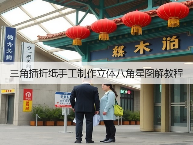 三角插折纸手工制作立体八角星图解教程(图1)