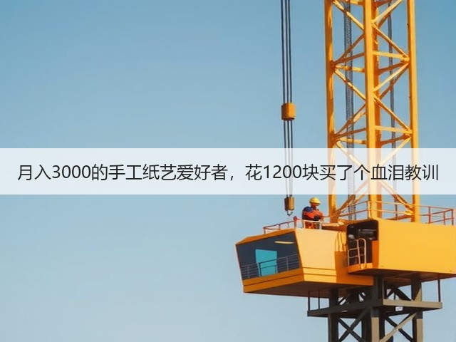 月入3000的手工纸艺爱好者，花1200块买了个血泪教训(图3)