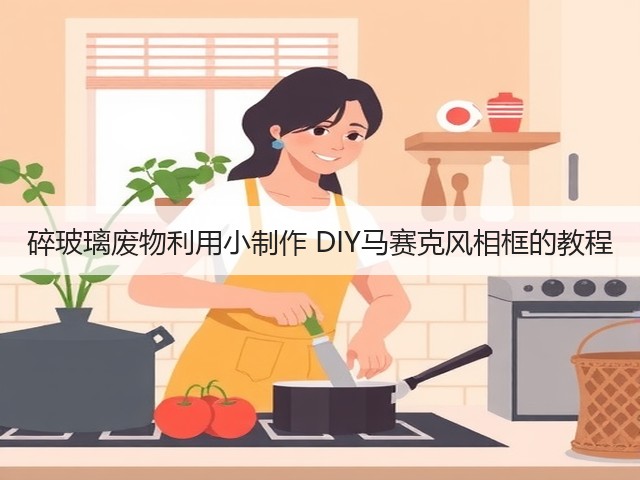 碎玻璃废物利用小制作 DIY马赛克风相框的教程(图3)