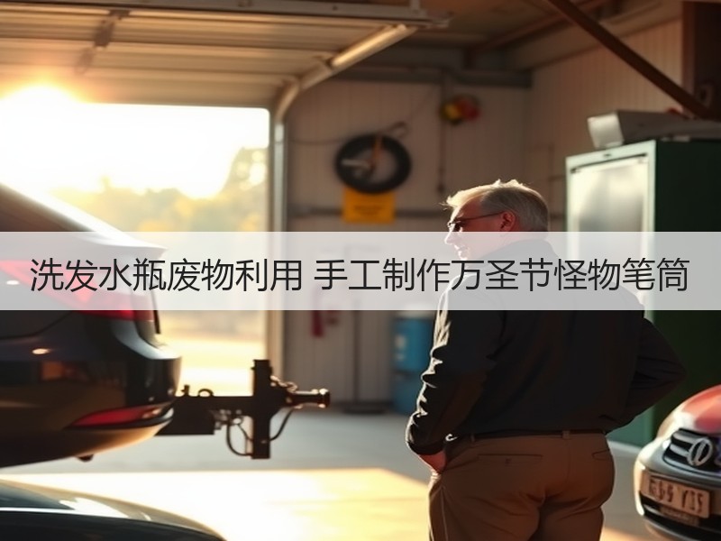洗发水瓶废物利用 手工制作万圣节怪物笔筒 - 诺云双维造物网