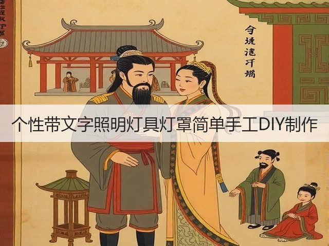 个性带文字照明灯具灯罩简单手工DIY制作(图3)