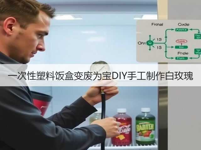 一次性塑料饭盒变废为宝DIY手工制作白玫瑰(图3)