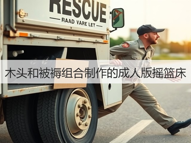 木头和被褥组合制作的成人版摇篮床(图1)