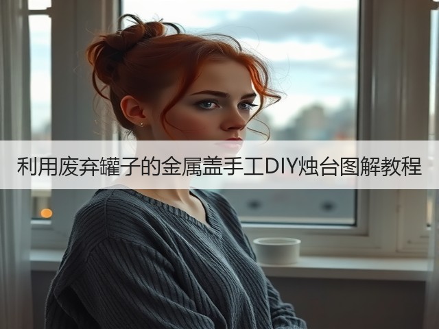 利用废弃罐子的金属盖手工DIY烛台图解教程(图3)